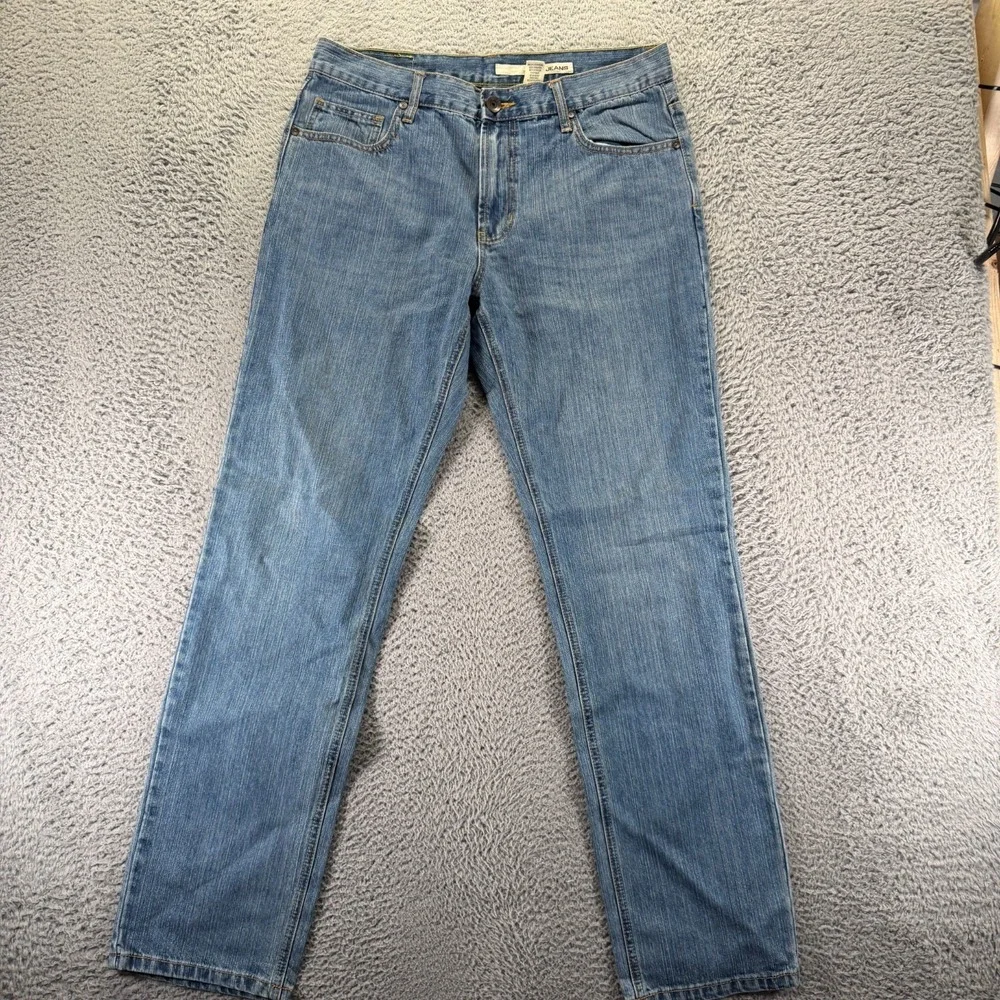 VTG DKNY Brooklyn Jeans Men 34x34‎ Blue Cotton Denim Straight Leg Faded Workwear